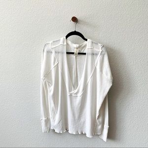 Free People White V neck Sweater
